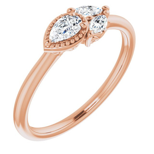 14 Karat Rose Gold 0.25 Carat Natural Diamond Ring