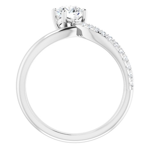 White Lab Grown Diamond Ring in 14 Karat White Gold 0.60 Carat Lab Grown Diamond Ring