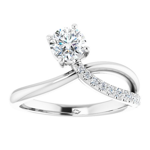 White Lab Grown Diamond Ring in 14 Karat White Gold 0.60 Carat Lab Grown Diamond Ring