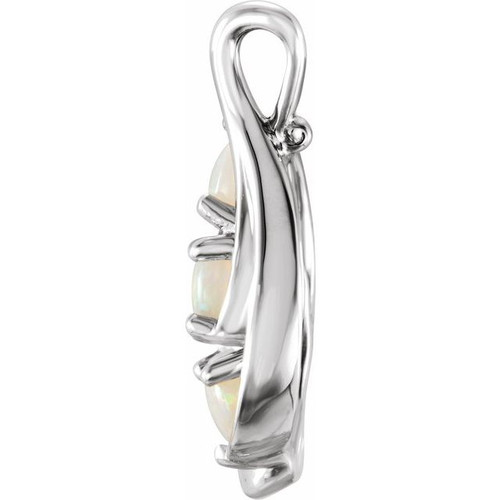 Sterling Silver Opal Three Stone Pendant