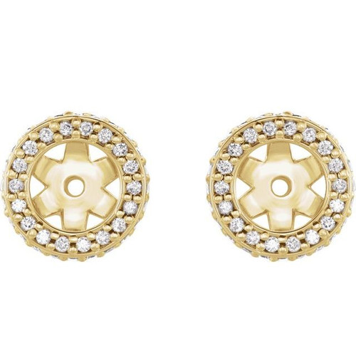 14 Karat Yellow Gold 0.25 Carat Diamond Earring Jackets