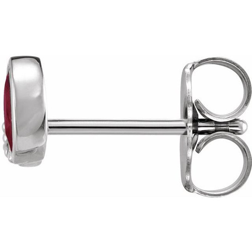 Sterling Silver Ruby and .03 Carat Diamond Right Earring