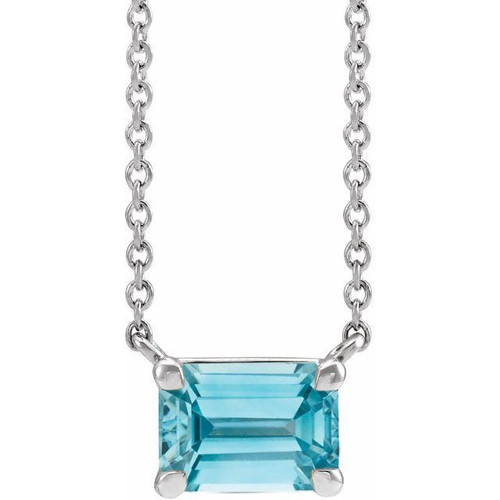 Platinum Blue Zircon 18 inch Pendant