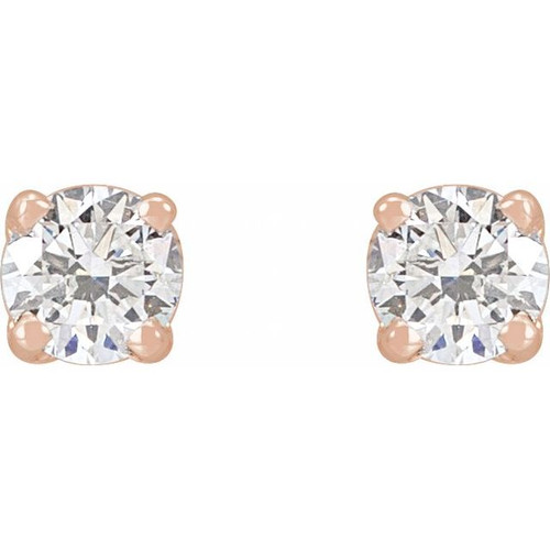 14 Karat Rose Gold 0.50 Carat Natural Diamond Stud Earrings