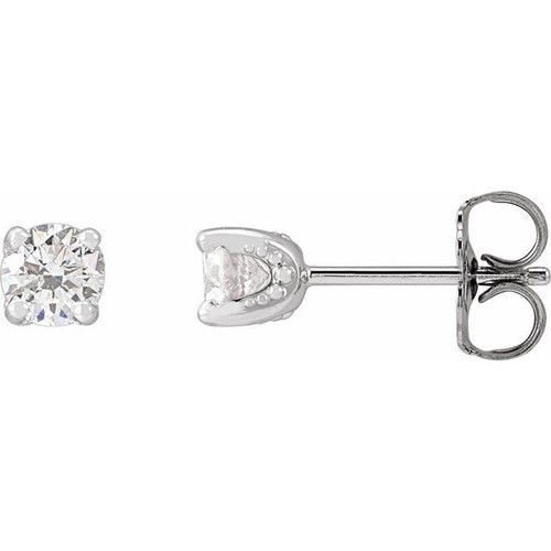 14 Karat White Gold 0.50 Carat Natural Diamond Stud Earrings