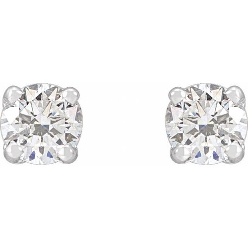 14 Karat White Gold 0.50 Carat Natural Diamond Stud Earrings