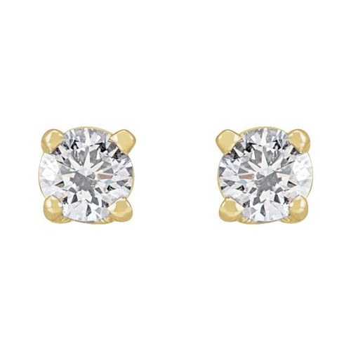 14 Karat Yellow Gold 0.20 Carat Natural Diamond Stud Earrings