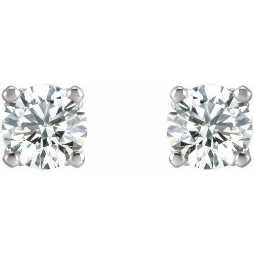 Sterling Silver 0.33 Carat Natural Diamond Stud Earrings