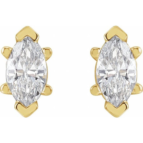 14 Karat Yellow Gold 0.40 Carat Natural Diamond Earrings