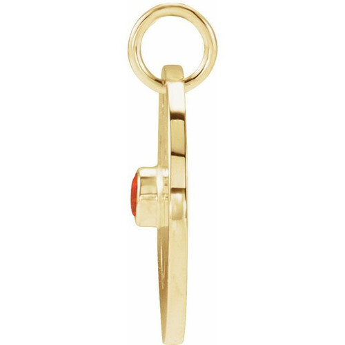 14 Karat Yellow Gold Mexican Fire Opal Taurus Zodiac Pendant