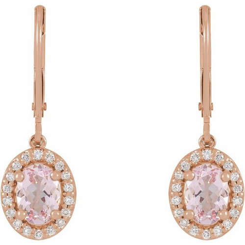 Pink Morganite Gemstone Earrings - Best Discount Morganite Earrings