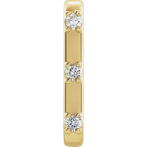 14 Karat Yellow Gold 0.10 Carat Natural Diamond Single Cuff Earring