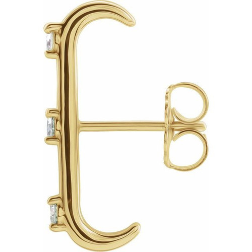 14 Karat Yellow Gold 0.10 Carat Natural Diamond Single Cuff Earring