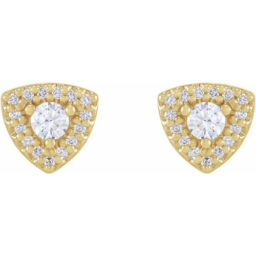 14K Yellow 1/2 CTW Natural Diamond Halo-Style Earrings