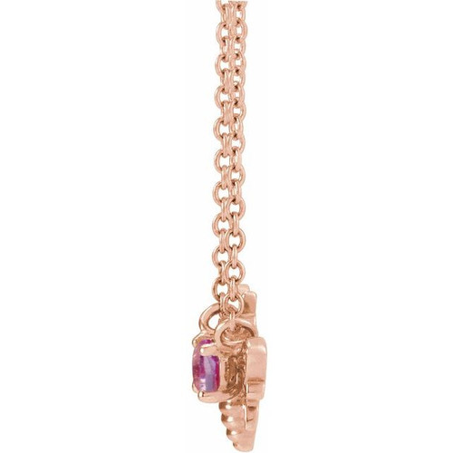 14 Karat Rose Gold Pink Sapphire Bee 16 inch Necklace