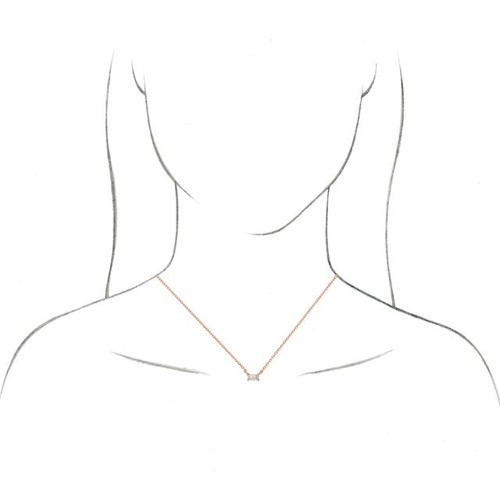 Sterling Silver 0.12 Carat Natural Diamond Solitaire 18 inch Necklace