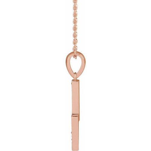 14 Karat Rose Gold .08 Carat Diamond Lightning Bolt 16 inch Necklace