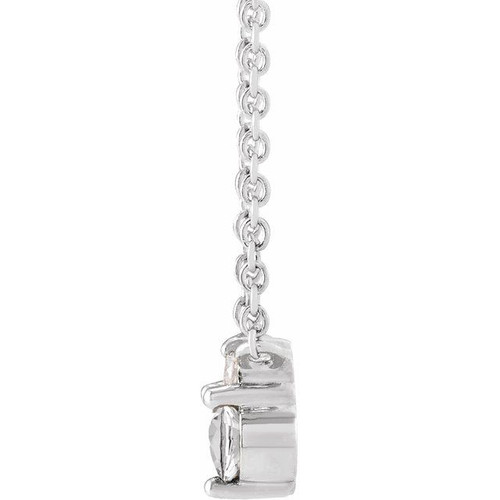 Platinum Natural White Sapphire and .015 Carat Natural Diamond 18 inch Necklace
