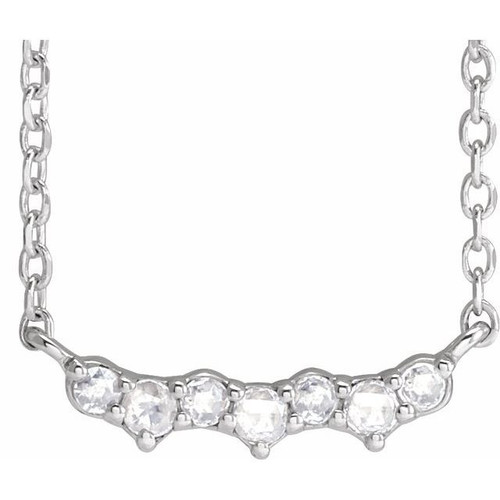 Platinum .07 CScattered Rose-Cut Natural Diamond 18 inch Necklace