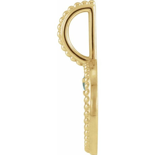 14 Karat Yellow Gold Blue Zircon and .0025 carat Diamond Scorpio Charm