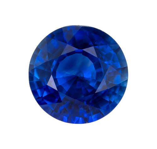 1.24 Carat Blue Sapphire Round Cut Gemstone, 6.2mm size | AfricaGems