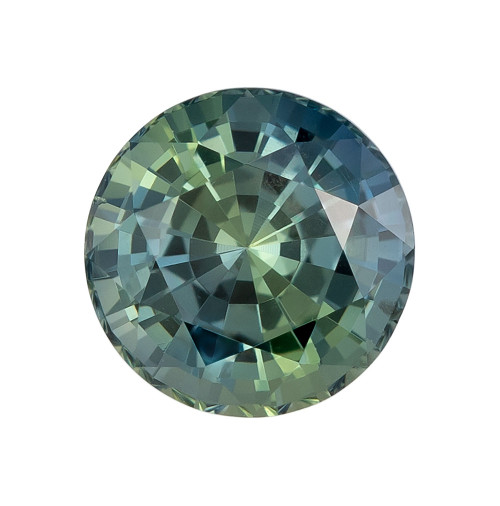 1.15 Carat Blue Green Sapphire Round Cut Gemstone, 6mm size | AfricaGems