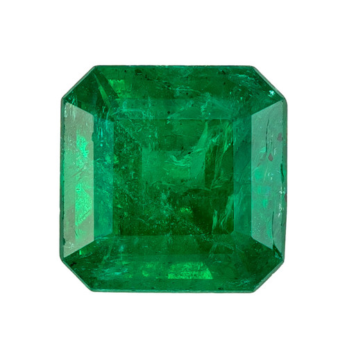 1.06 Carat Green Emerald Emerald Cut Gemstone, 6x6mm in size by AfricaGems