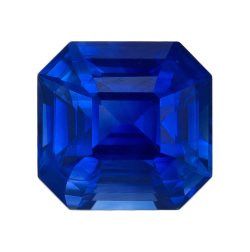 1.03 Carat Blue Sapphire Emerald Cut Gemstone, 5.6x5.4mm size | AfricaGems