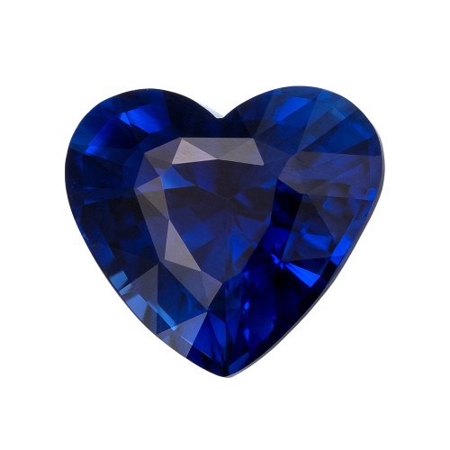 1.66 Carat Blue Sapphire Heart Cut Gemstone, 7.6x6.9mm size | AfricaGems