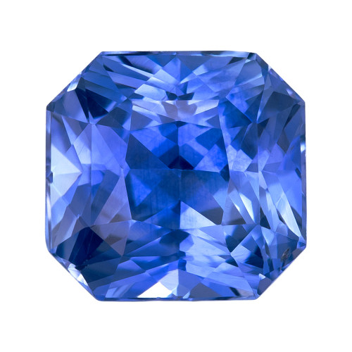 2.55 Carat Blue Sapphire Radiant Cut Gemstone, 7.4x7.1mm size | AfricaGems