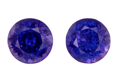 0.87 Carat Round Cut Purple Sapphire Gems - 4.4mm Size - Pair | AfricaGems