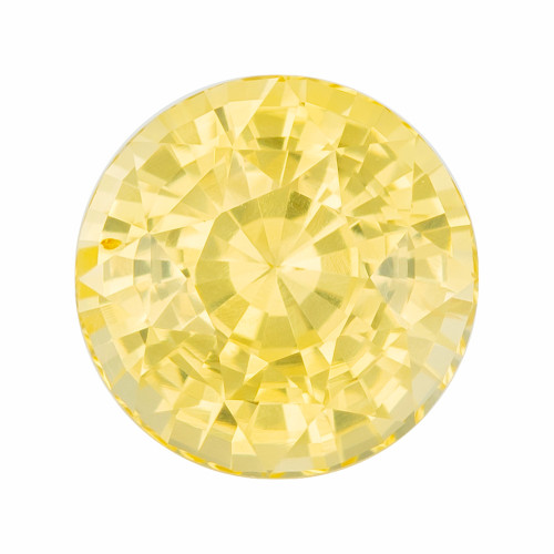 2.29 Carat Yellow Sapphire Round Cut Gemstone, 7.5mm size | AfricaGems