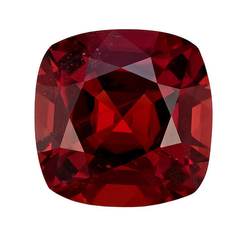 1.36 Carat Red Spinel Cushion Cut Gemstone, 6.5x6.5mm size | AfricaGems