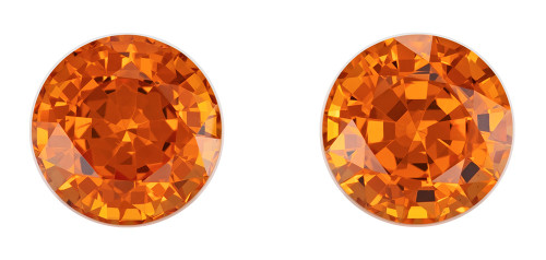 3.32 Carat Orange Spessartite Round Cut Gemstone, 6.6mm size | AfricaGems