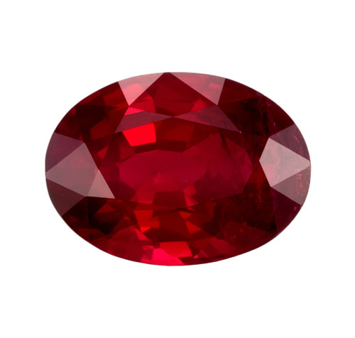 1.05 Carat Oval Cut Ruby - Vivid Red - 7x5.1mm - AfricaGems