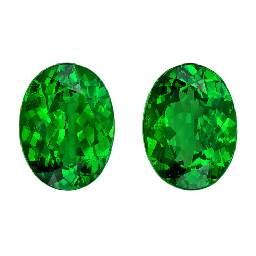 Matching Pair of Tsavorite Gems - 2.74 Carat Weight - Oval Cut - 7.9x5.9mm at AfricaGems