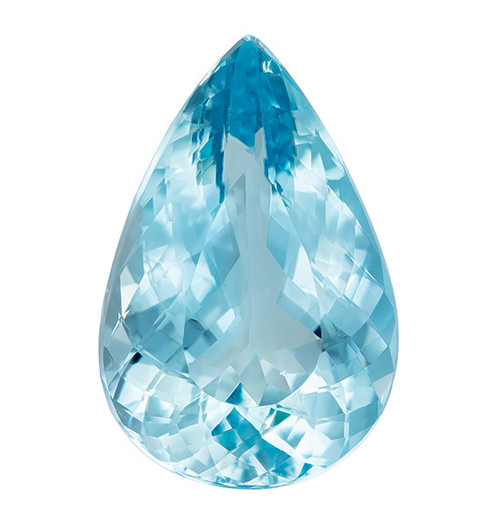 Natural Gem Blue Aquamarine Loose Gemstone, 7.38 carats in Pear Cut, 17.1 x 11.3mm, Great Pendant Gem