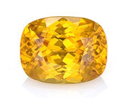 Genuine Yellow Zircon Gemstone, Cushion Cut, 5.50 carats, 10.9 x 8.4 mm , AfricaGems