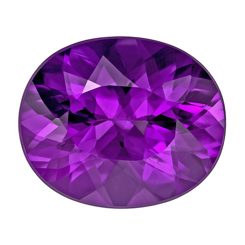 4.18 Carat Loose Faceted Amethyst in Oval Shape, 12.1 x 10 mm