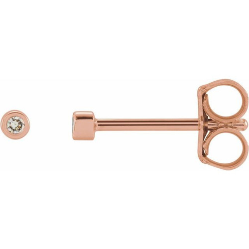 14 Karat Rose Gold .02 Carat Diamond Micro Stud Earrings