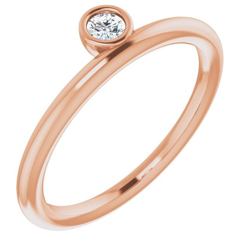 Moissanite Ring in 14 Karat Rose Gold 3 mm Round