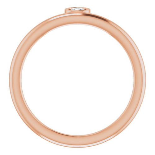 Moissanite Ring in 14 Karat Rose Gold 3 mm Round