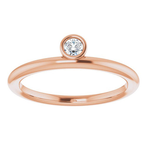 Moissanite Ring in 14 Karat Rose Gold 3 mm Round