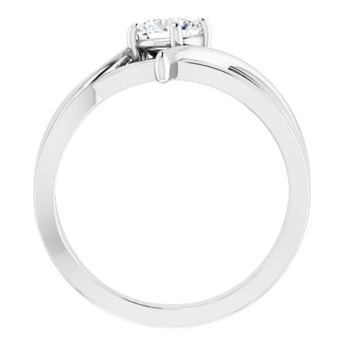 Moissanite Ring in 14 Karat White Gold 4 mm Round  Moissanite