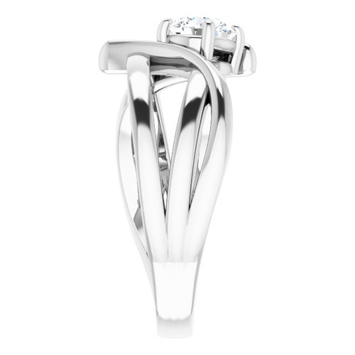 Moissanite Ring in 14 Karat White Gold 4 mm Round  Moissanite