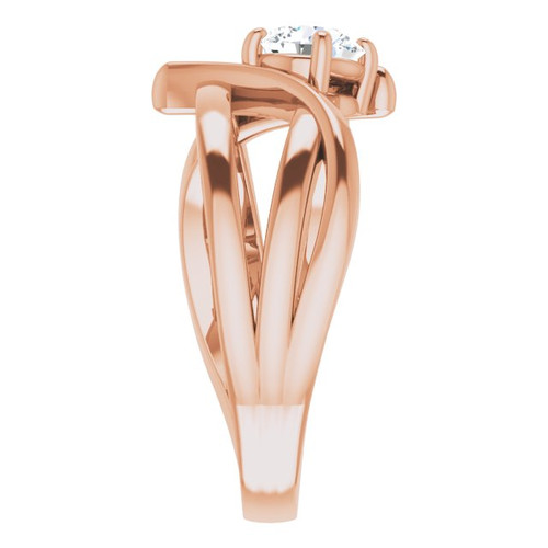 Moissanite Ring in 14 Karat Rose Gold 5 mm Round  Moissanite