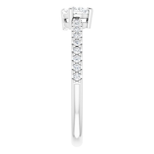 Moissanite Ring in 14 Karat  Gold 6x4 mm Pear  Moissanite and 0.16 Carat Diamonds