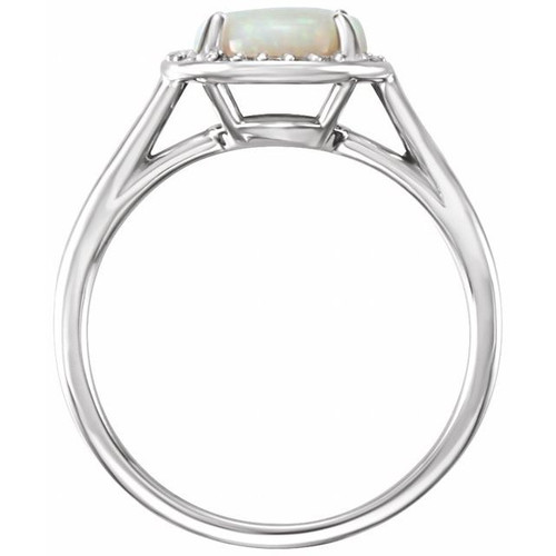 14 Karat Natural Gold Fire Opal and .05 Carat Diamonds