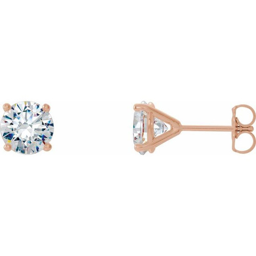 14 Karat Rose Gold 2 Carat Diamond 4 prong Cocktail Earrings