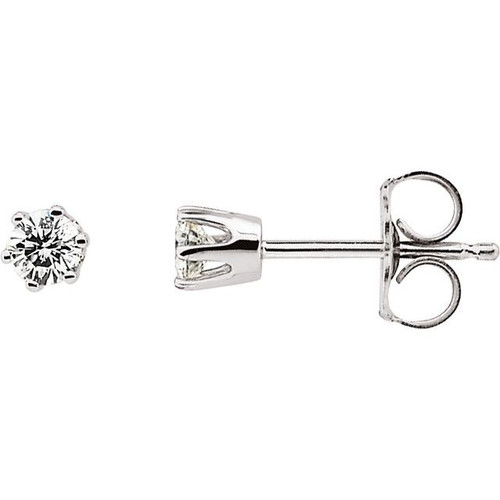 White Diamond Earrings in 0.20 Carat Diamond Post Stud Earrings